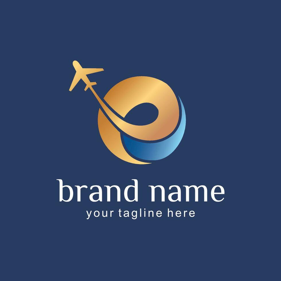 letter e travel logo design, ilustration plane logo design vector