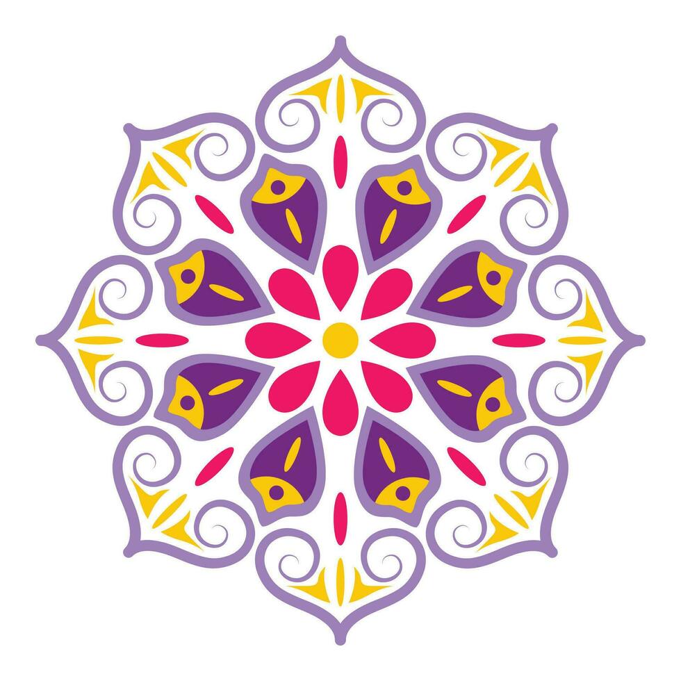 vector indio mandala diseño en blanco