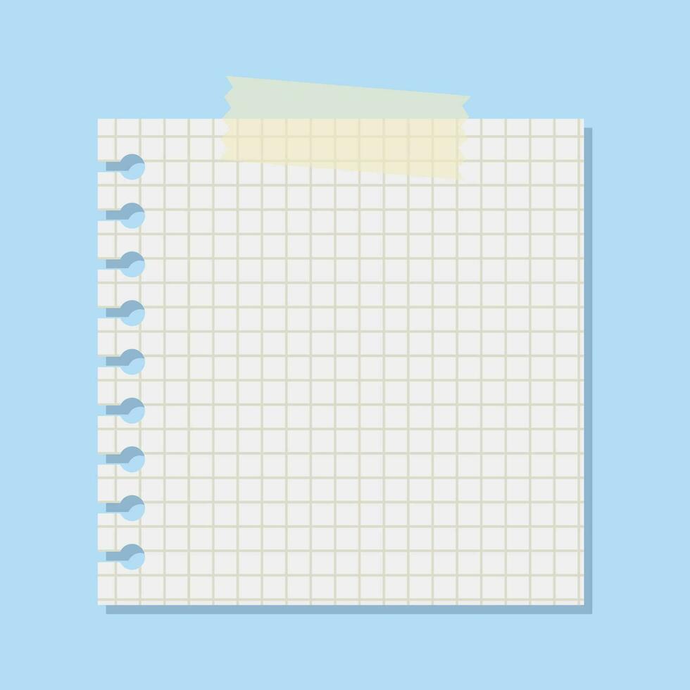 Vector white grid notepaper journal sticker vector