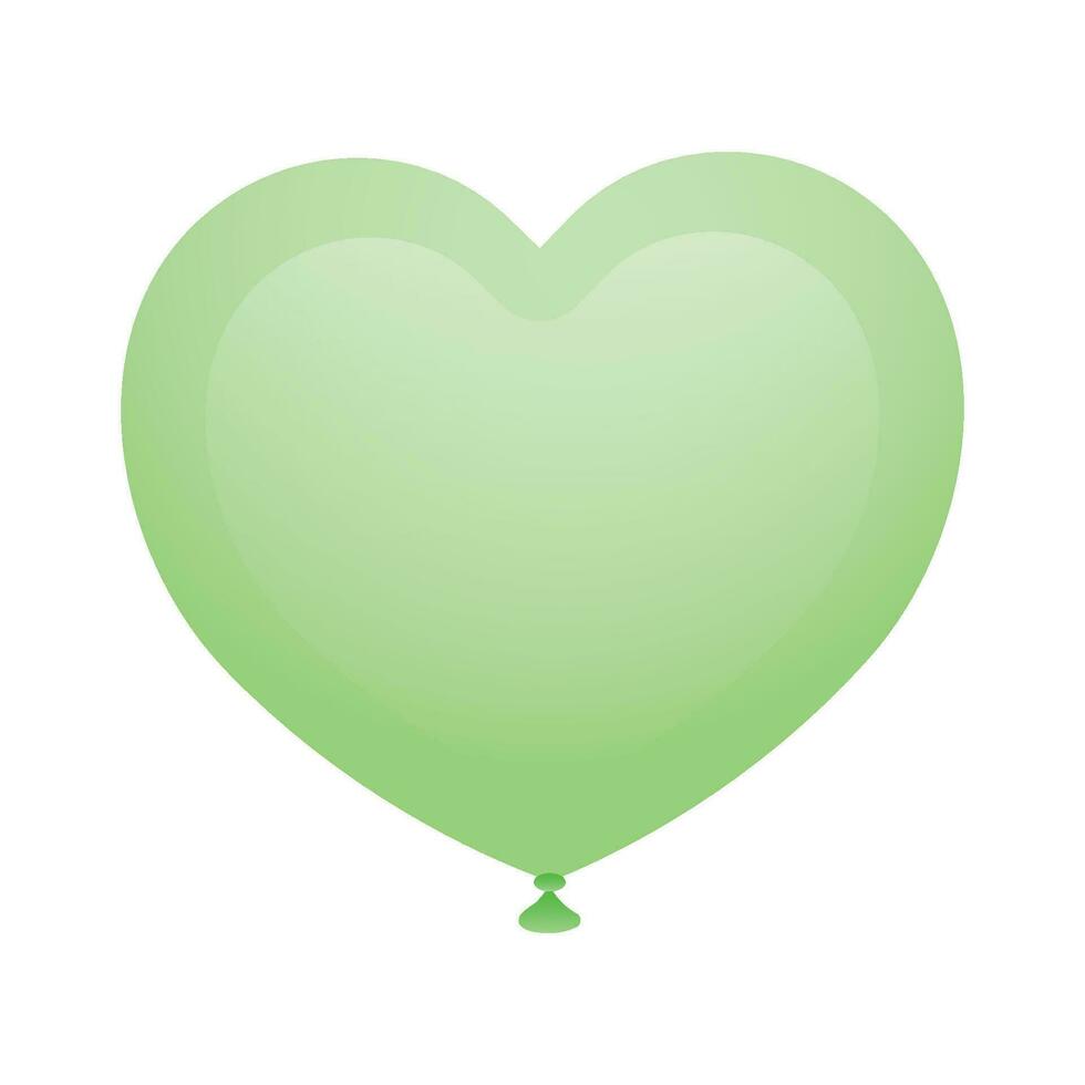 Vector shiny green heart on white background
