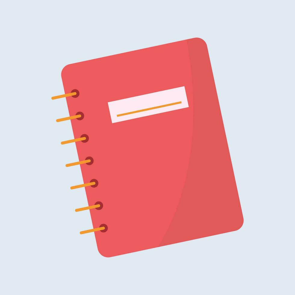 Vector hand drawn spiral book mockup illustration on white