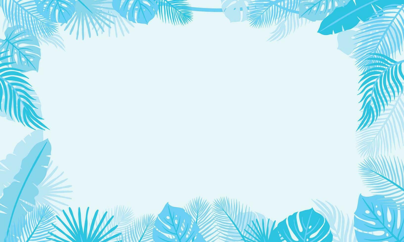Vector hand drawn flat summer tropical background