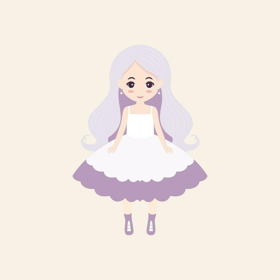 Young and Stylish Vector Illustration of a Cute Dress on a Happy Woman