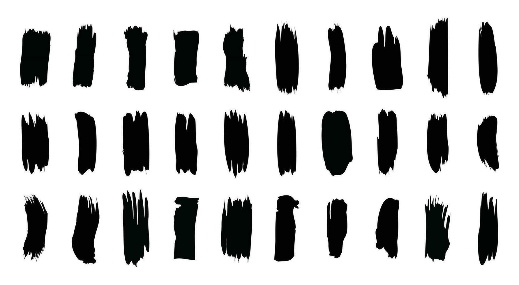 Collection of brush stroke paint boxes on white background stock vector illustration