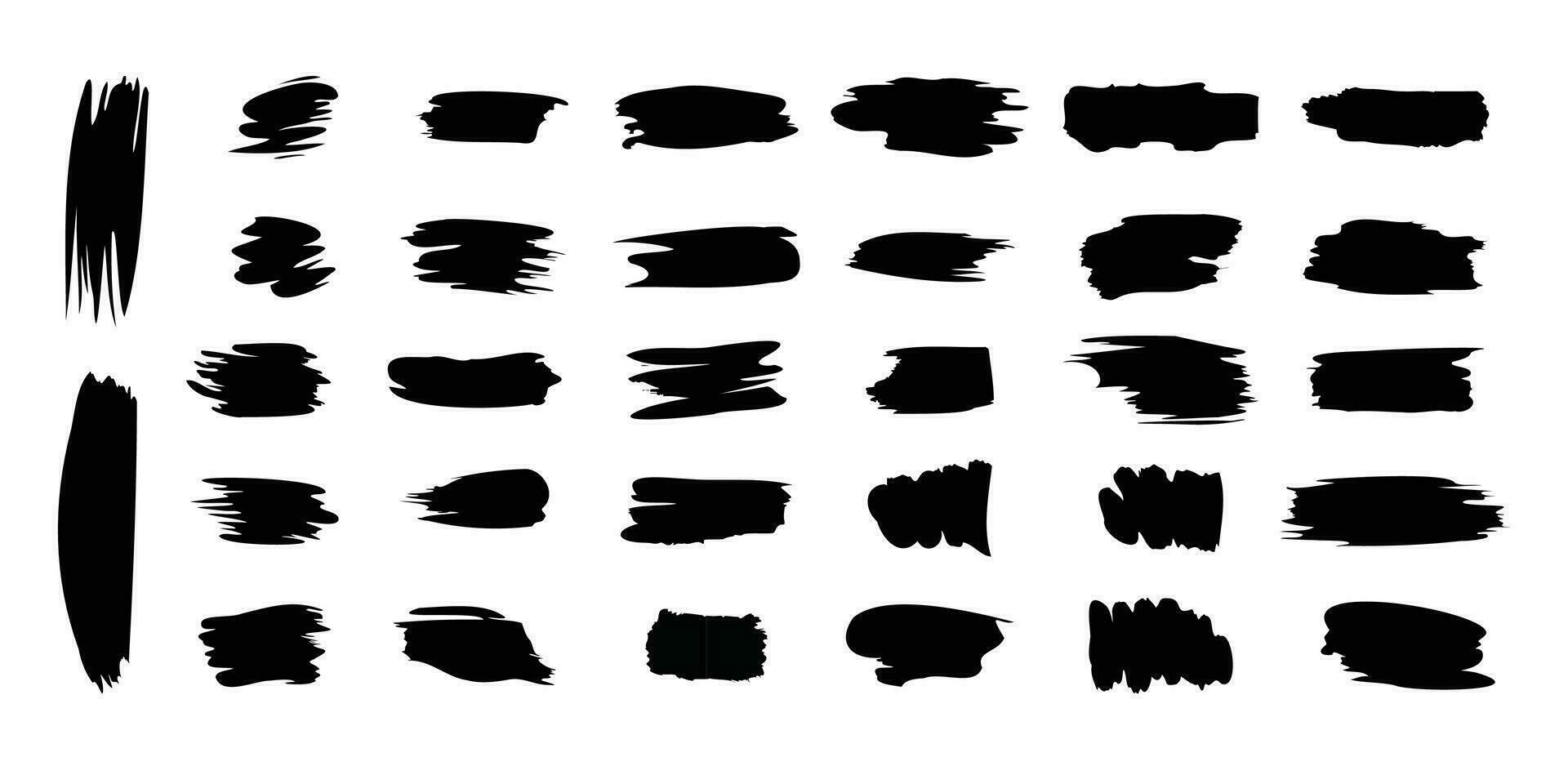 Collection of brush stroke paint boxes on white background stock vector illustration