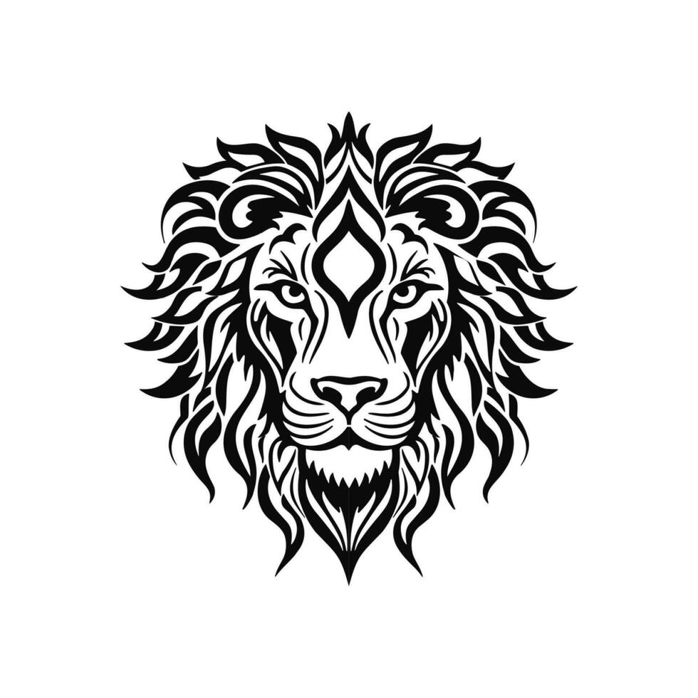 Black and white tiger head isolated white background for vector tattoo t shirt print