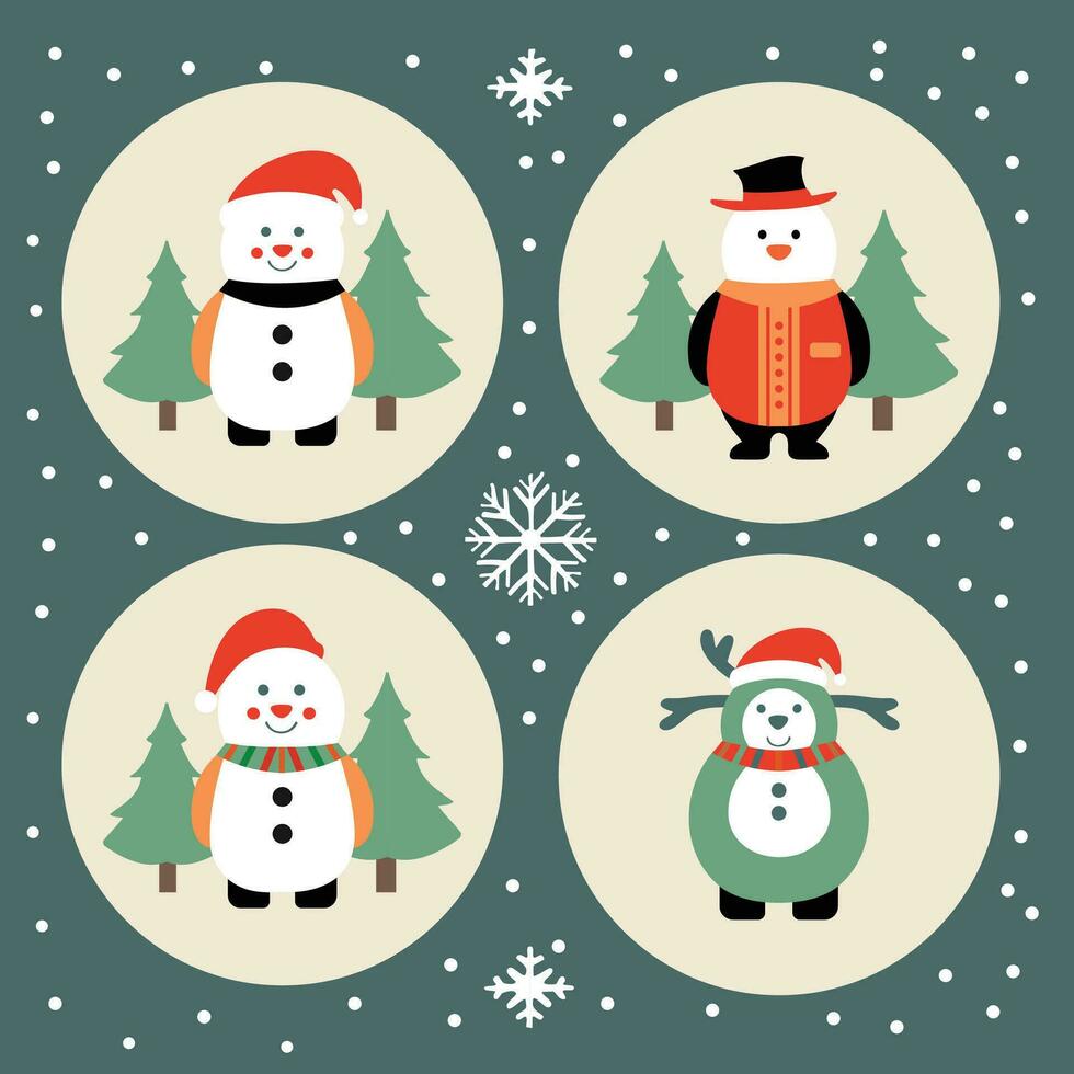 Set of cute animal santa claus vector illustration