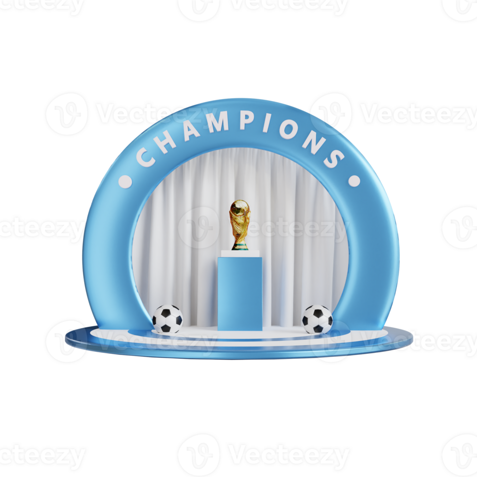 3D Render Soccer podium with transparent background. Product display stage png