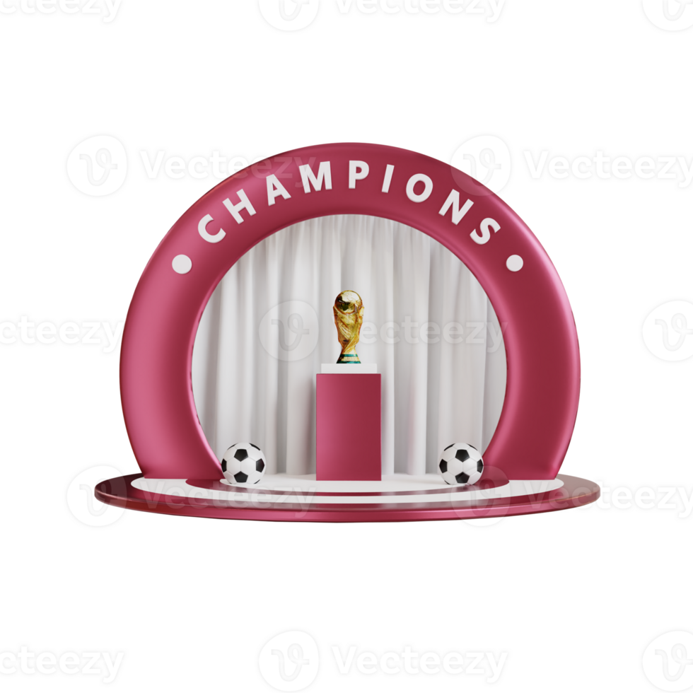 3D Render Soccer podium with transparent background. Product display stage png