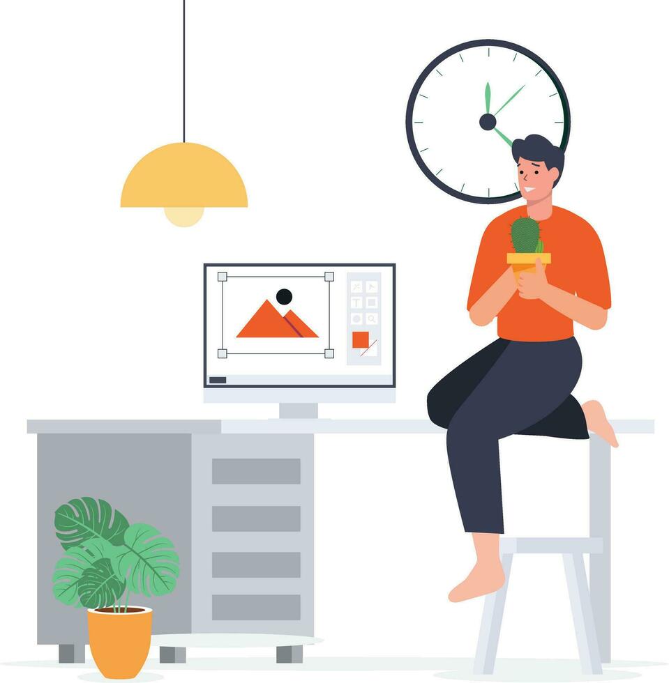 Business man working vector
