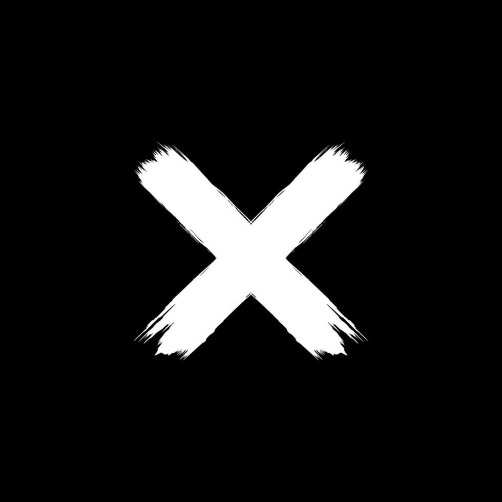 Paint Brush, Brush Stroke, Abstraction Cross shape, can use for Logo Gram, Art Illustration, Mark, or Graphic Design Element. Vector Illustration