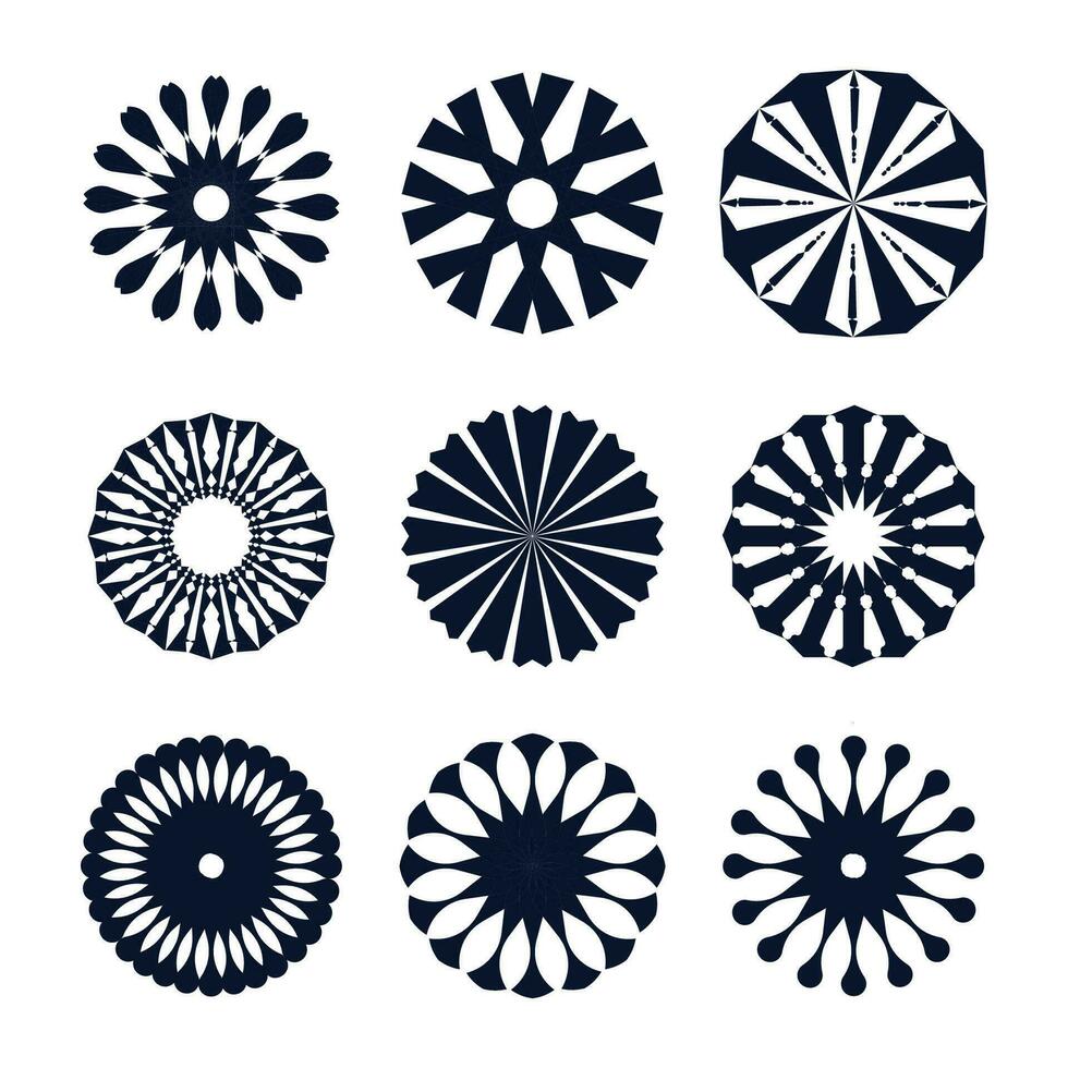 Free vector sun burst radial styles set collection