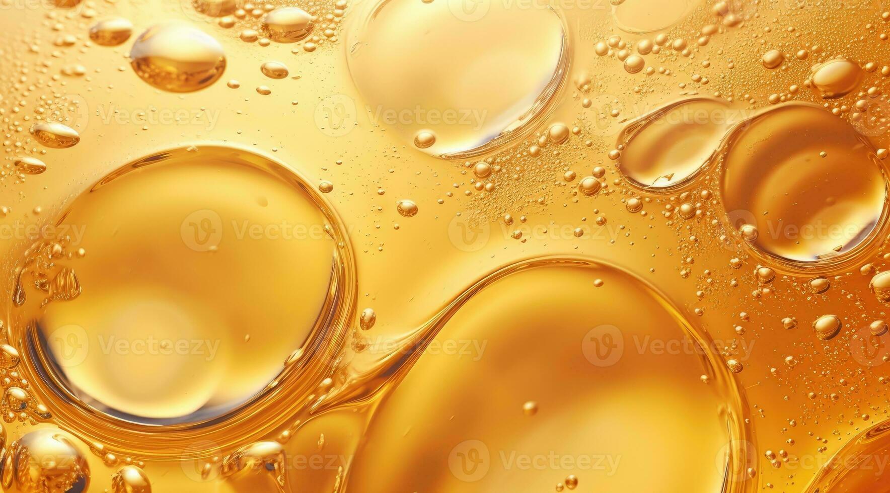 AI generated Closeup of bubbling oil with oil drops photo