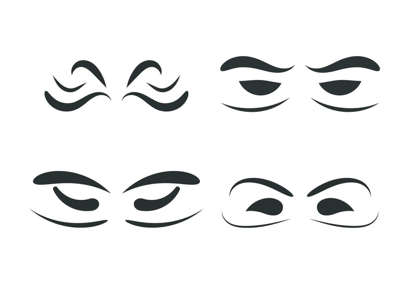 Vector Outline eye icons. Open and closed eyes