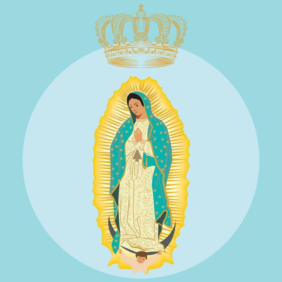 The Holy Virgin of Guadalupe Mexico Virgin of Guadalupe Virgin Mary Vector