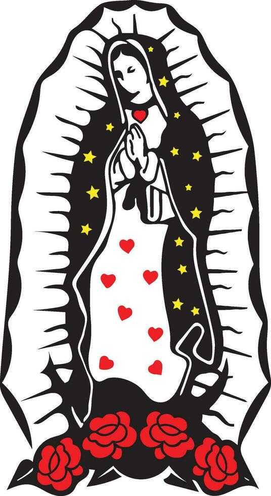 The Holy Virgin of Guadalupe Mexico. Virgin of Guadalupe Virgin Mary Vector