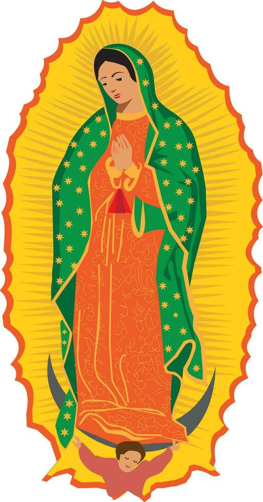 The Holy Virgin of Guadalupe Mexico Virgin of Guadalupe Virgin Mary Vector