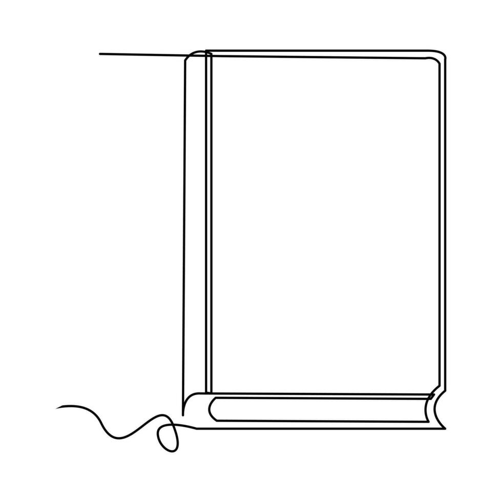 Book one line continuous outline vector art drawing and simple minimalist design