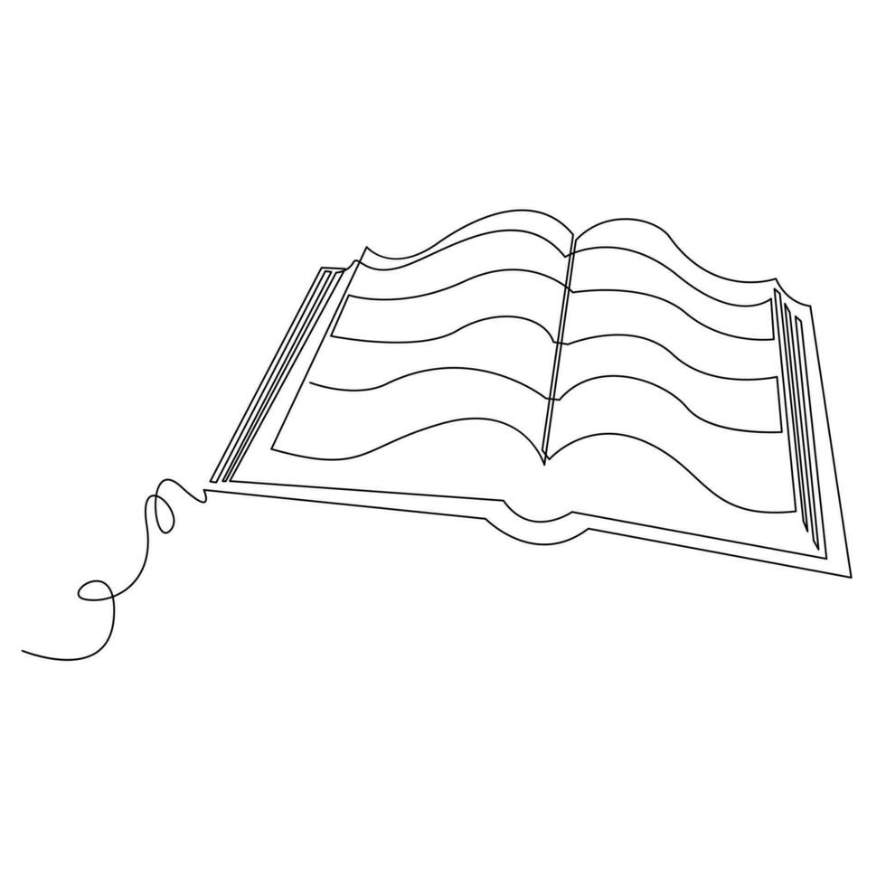 libro uno línea continuo contorno vector Arte dibujo y sencillo minimalista diseño