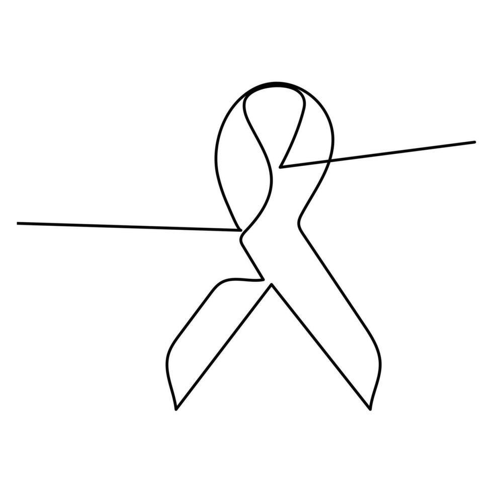 Ribbon one line continuous outline vector art drawing and simple minimalist design