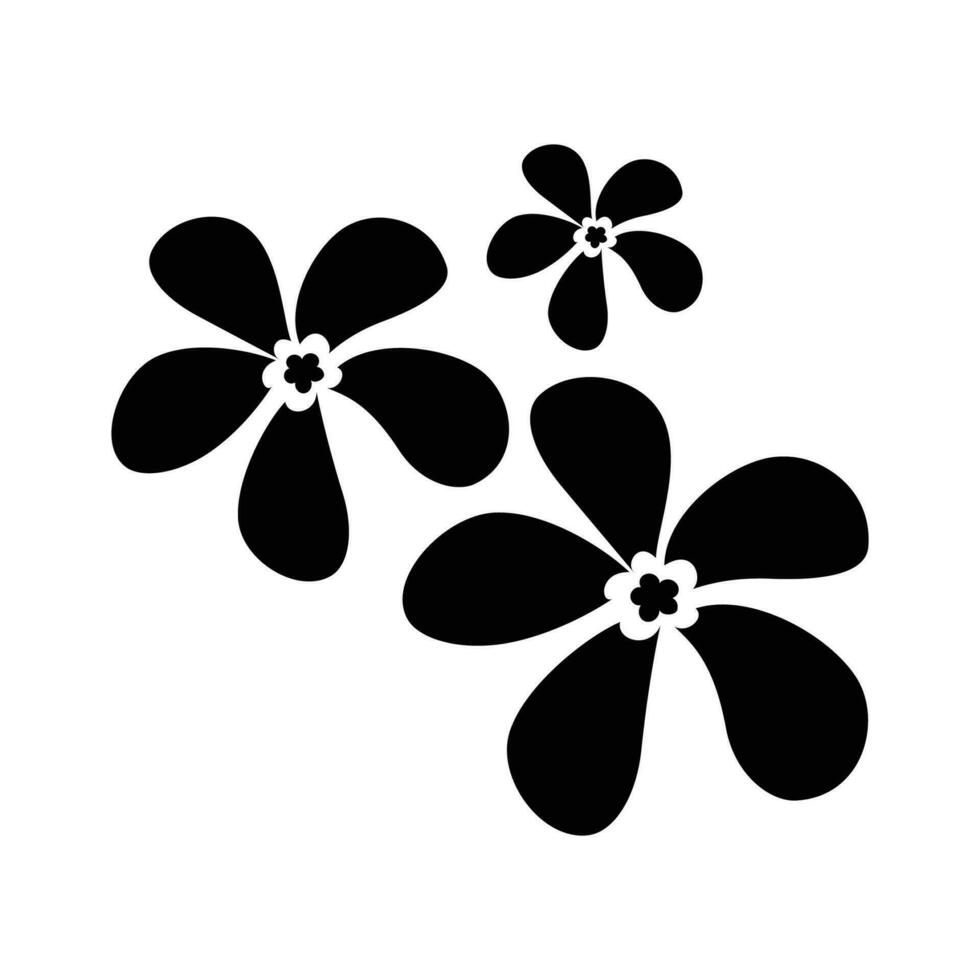 Cute black flower icon cartoon character vector isolated on white background. Happy Easter.
