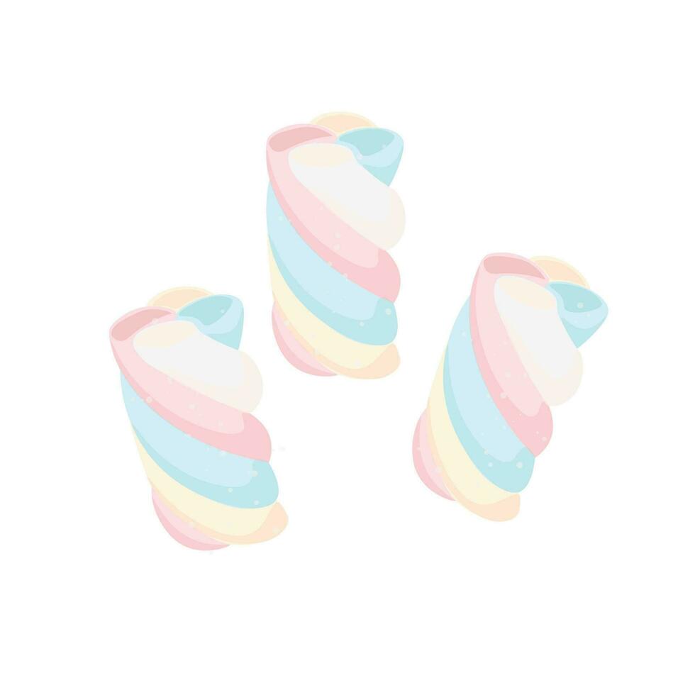 Logo Illustration Vector Twist Marshmallows with Pastel Color