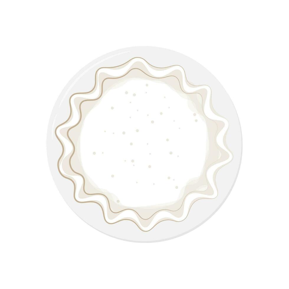 Custard pie or pumpkin pie line art illustration logo vector