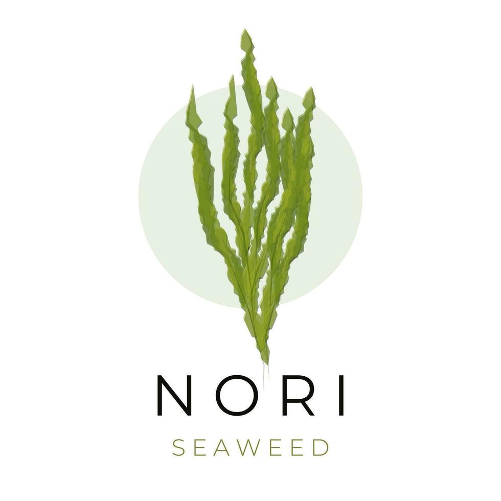 verde algas marinas vector ilustración logo