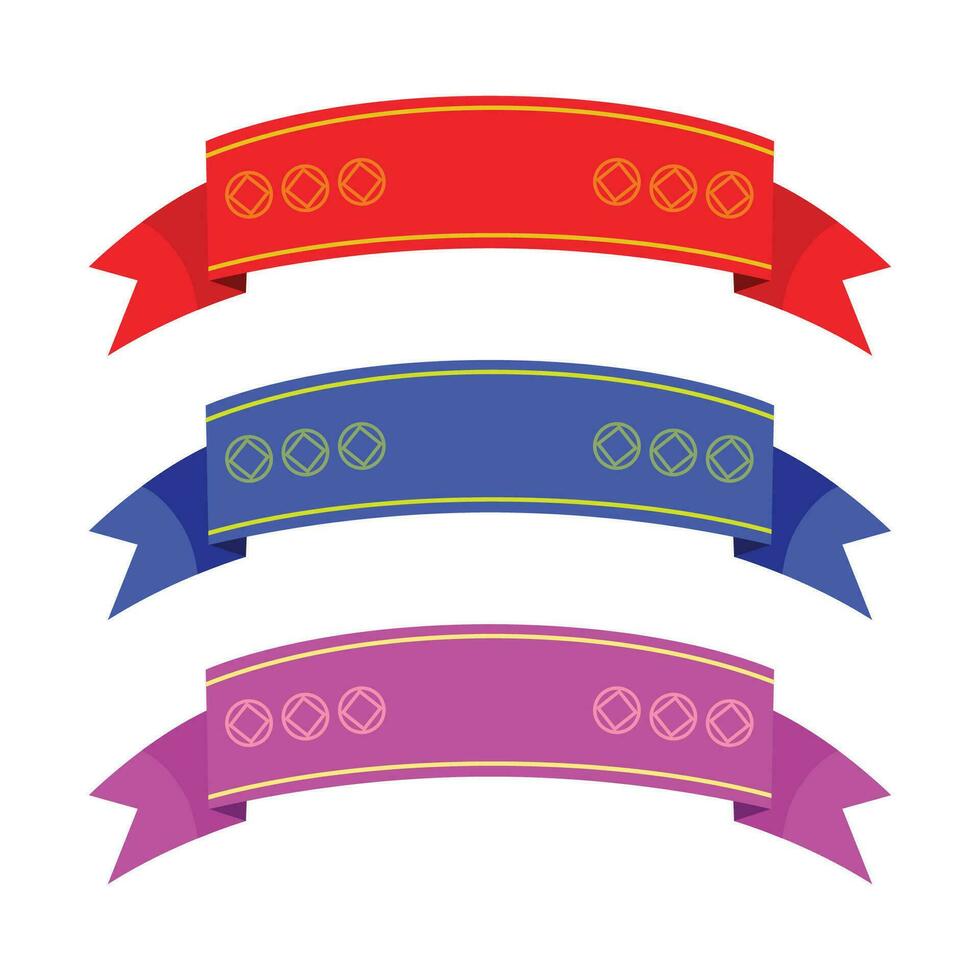 Vector coloured ribbons collection on white