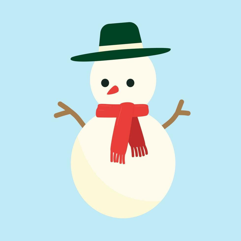 Vector hand drawn snowman character