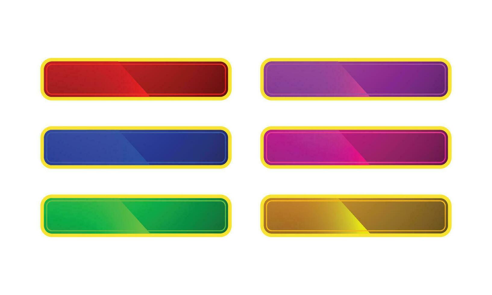 Vector glossy wide round web buttons set