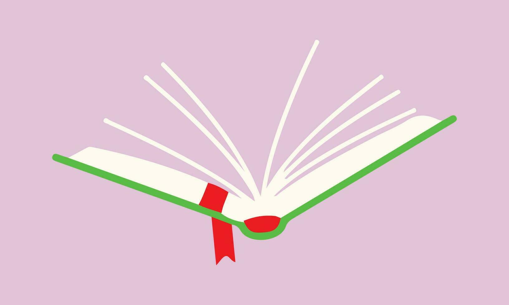 Vector open book closeup on a white background