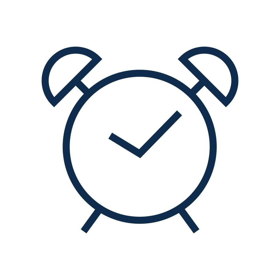 Vector alarm clock icon with bells and hands