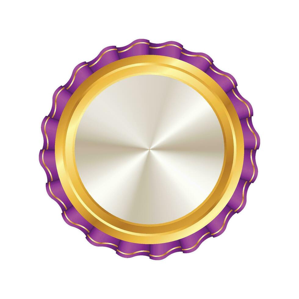 vector dorado medalla diseño. grande púrpura premio etiqueta