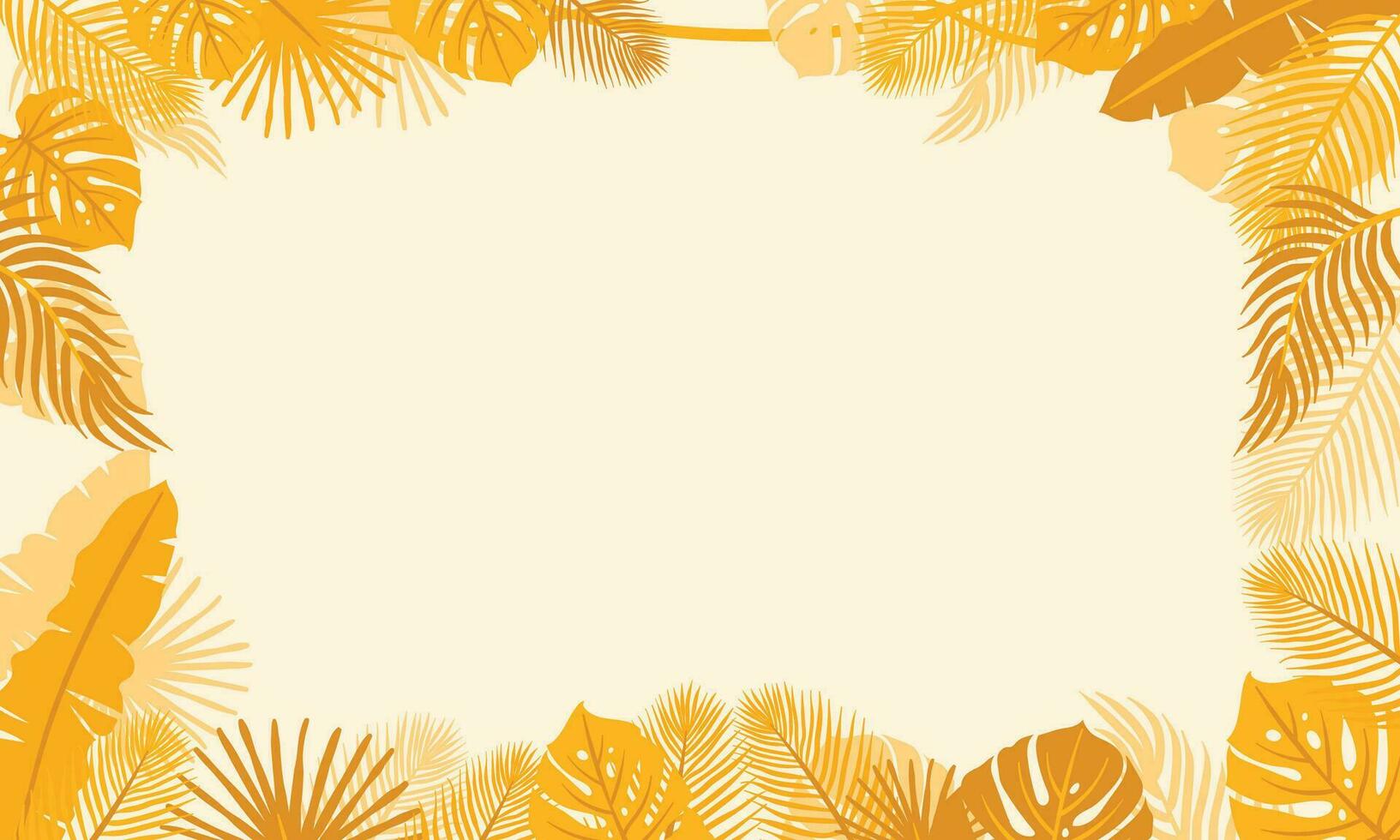 Vector hand drawn flat summer tropical background