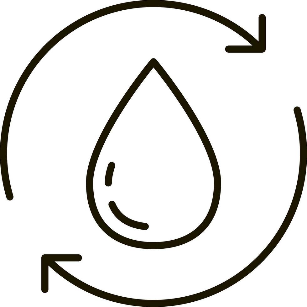 aguas residuales tratamiento línea icono símbolo ilustración vector