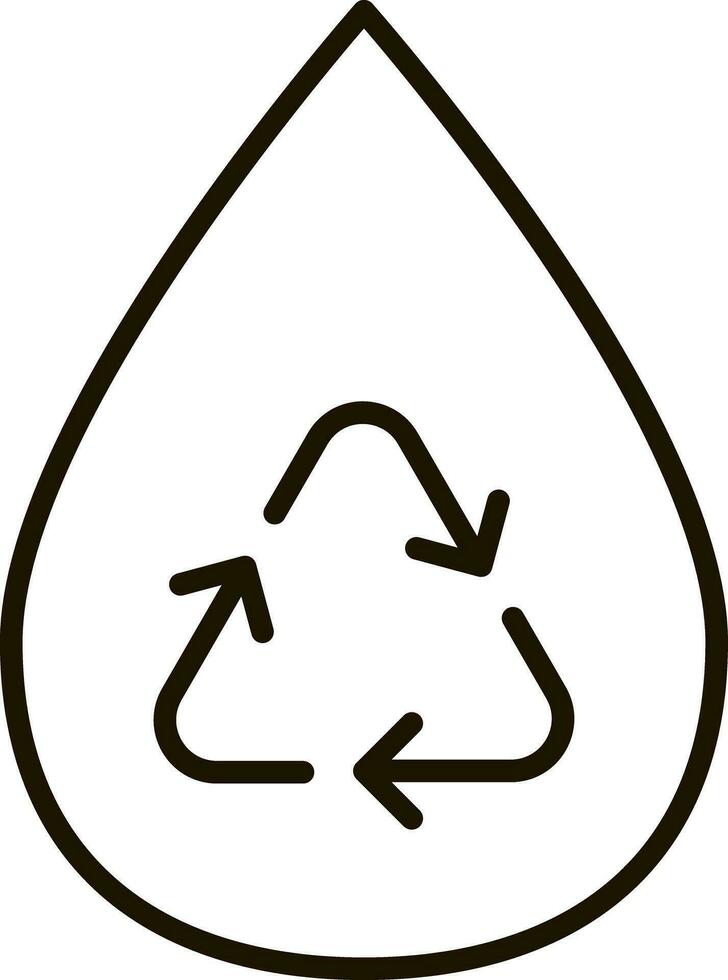 reuse water line icon symbol illustration vector