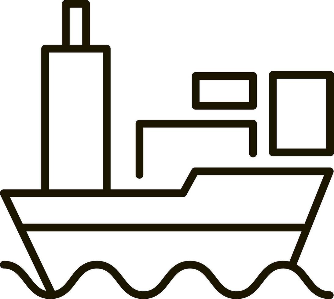 Envío barco línea icono símbolo ilustración vector