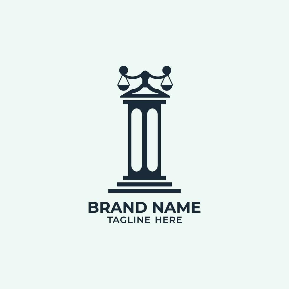 Law minimalist firm pillar logo with minimalist and luxury vector icon