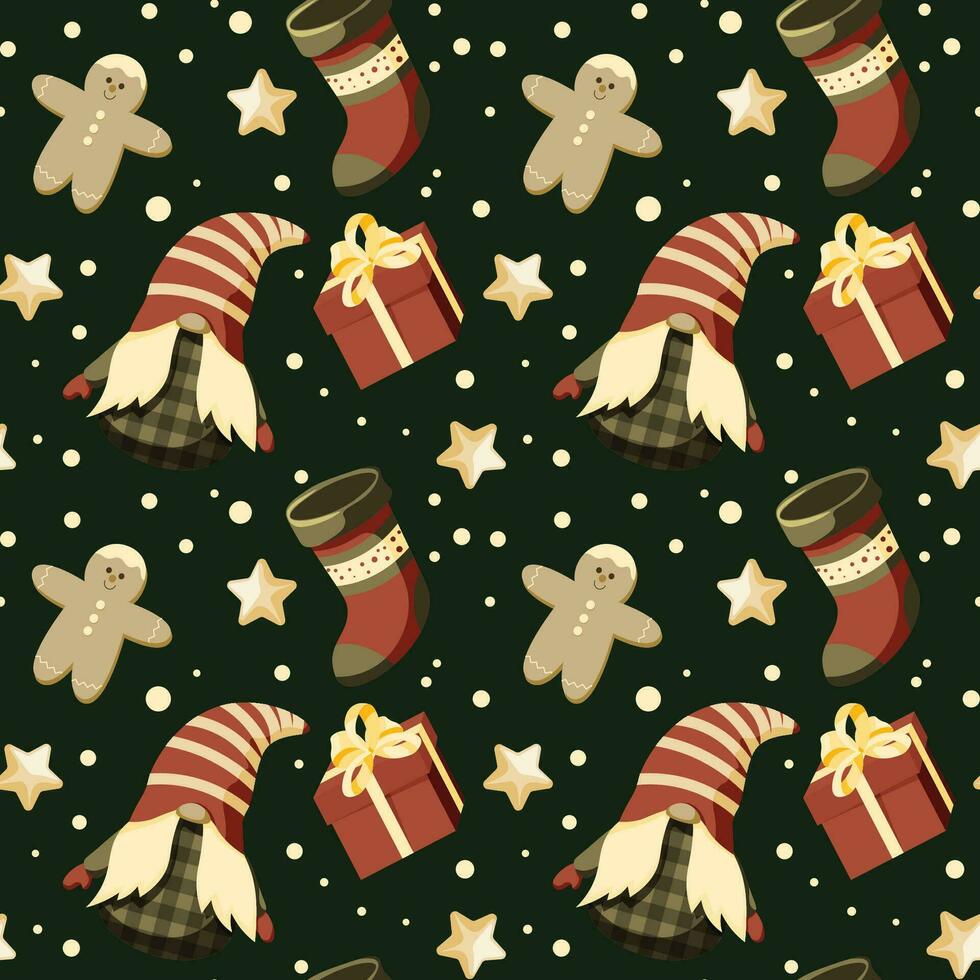 Hand drawn christmas pattern design background. vector