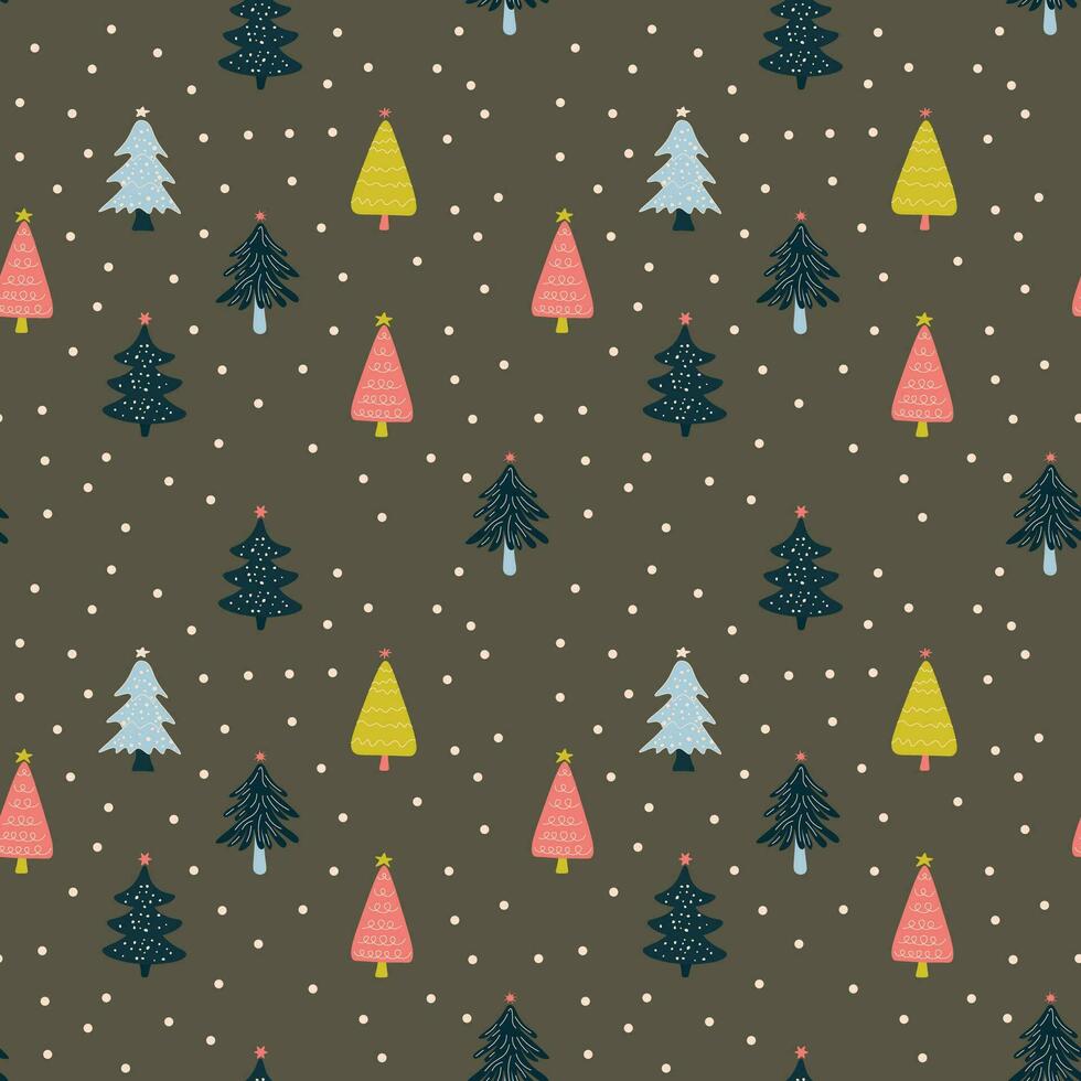 Hand drawn christmas pattern design background. vector