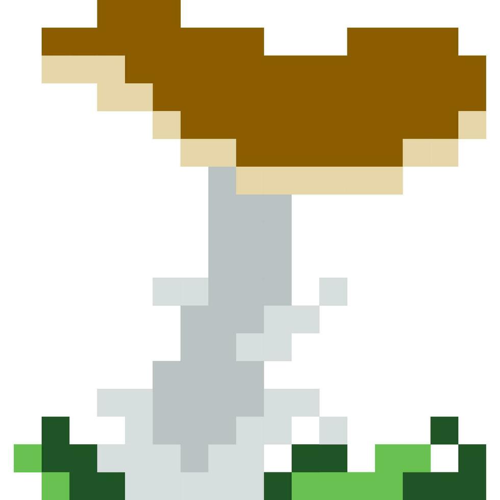 Mushroom cartoon icon in pixel style vector