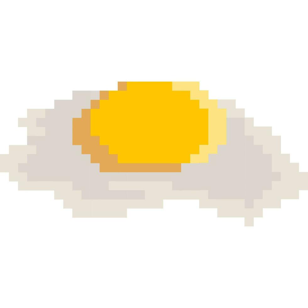 cracked eggs cartoon icon in pixel style vector