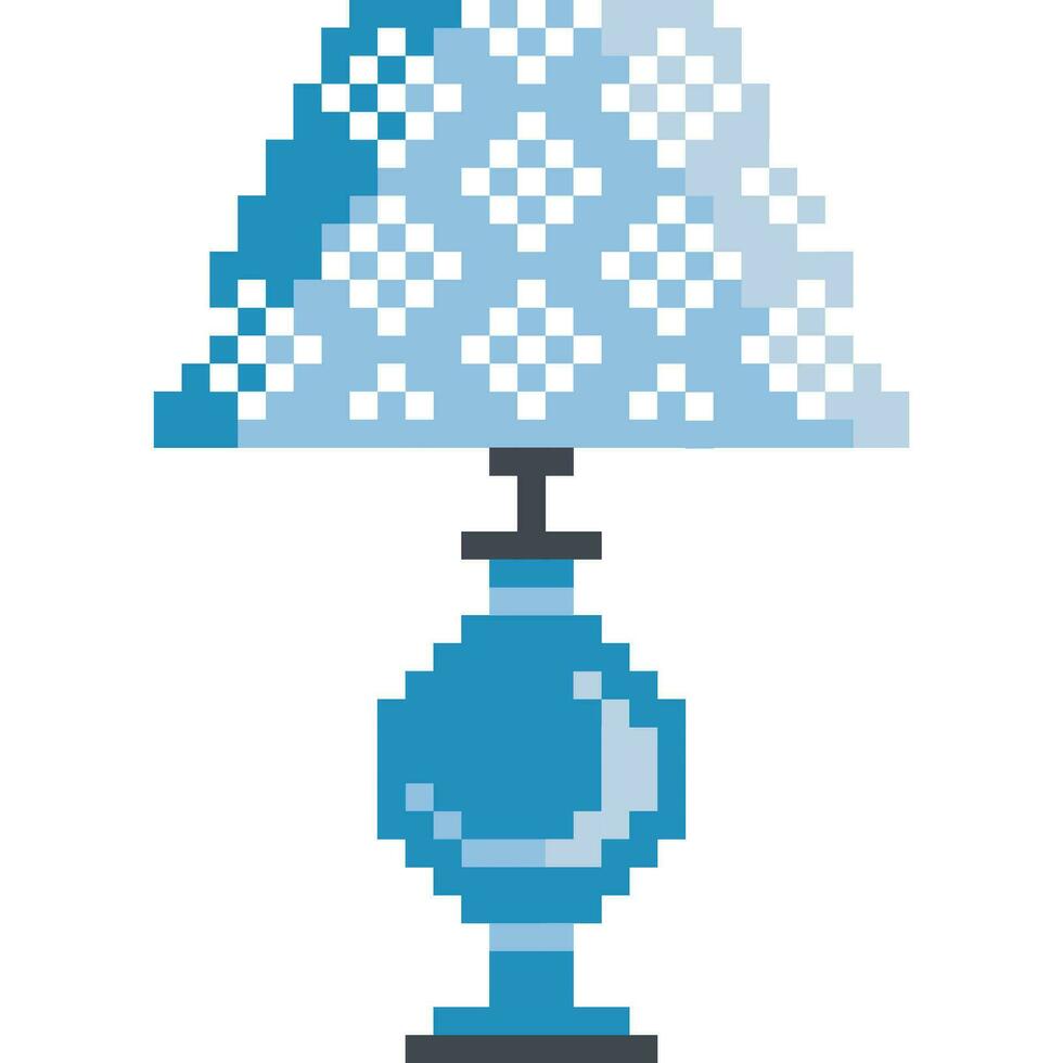 Lamp cartoon icon in pixel style vector