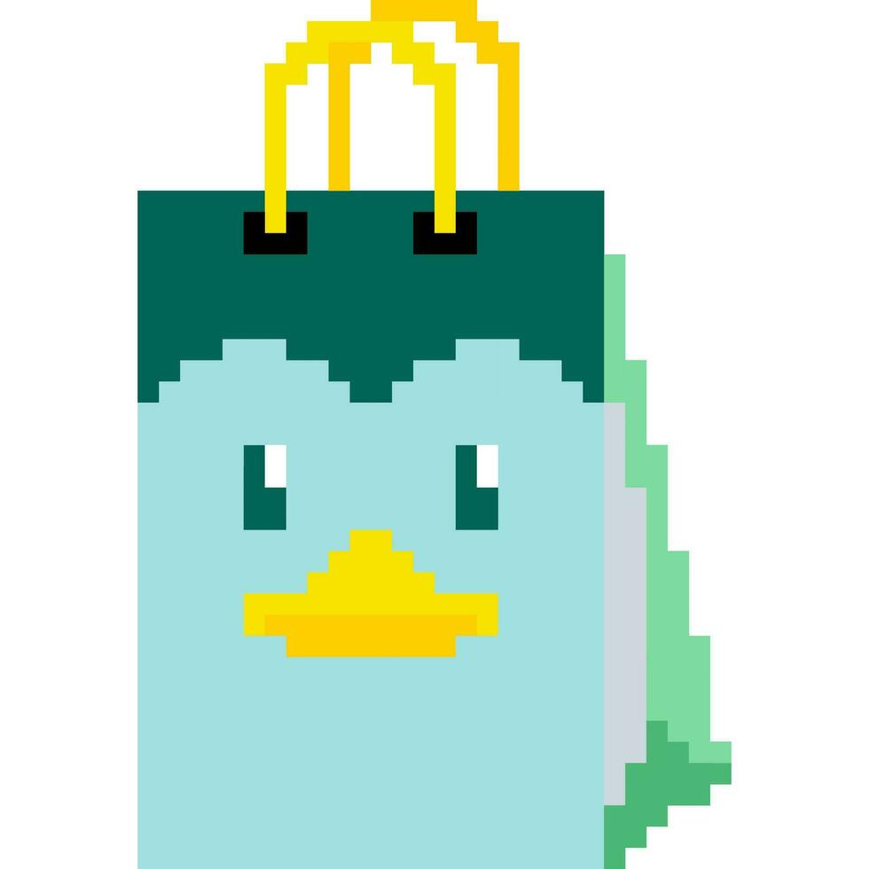 paper bag cartoon icon in pixel style vector