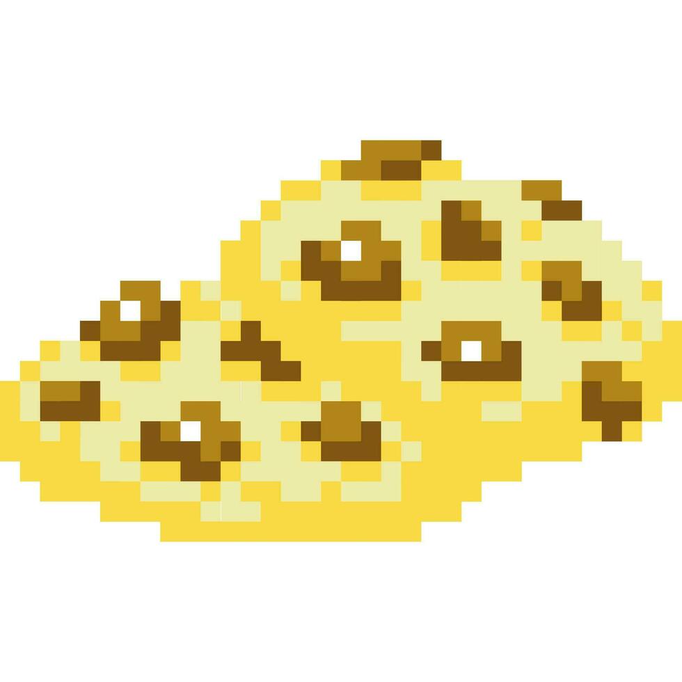 Cookie cartoon icon in pixel style vector
