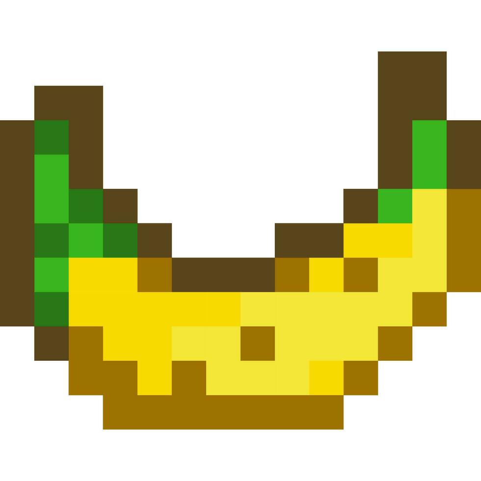 Banana cartoon icon in pixel style vector