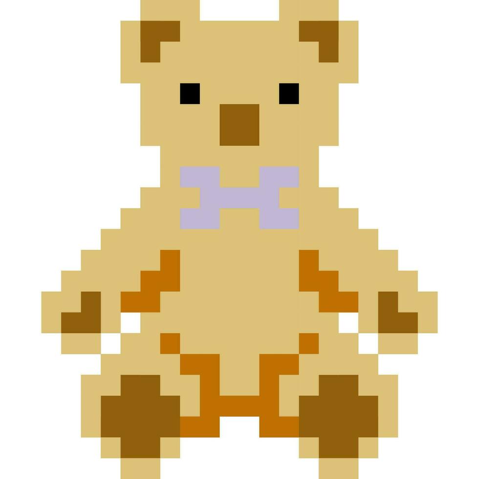 Bear cartoon icon in pixel style vector