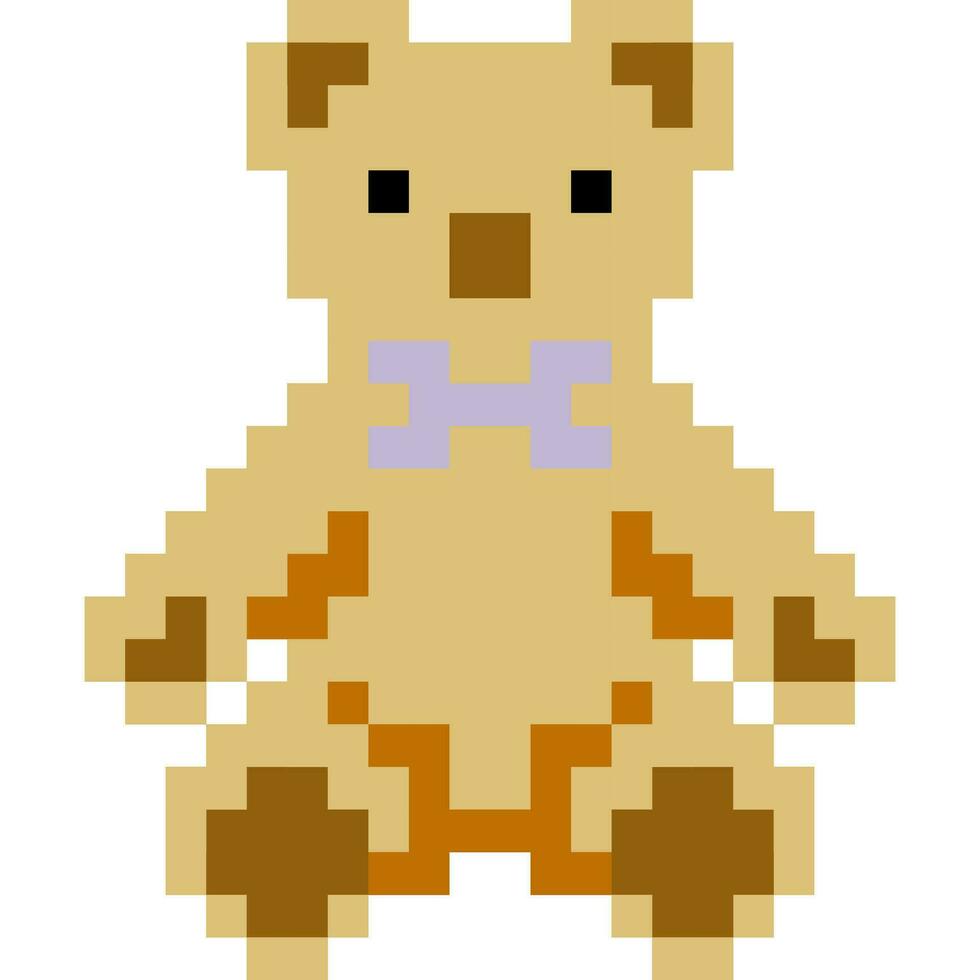 Bear cartoon icon in pixel style vector