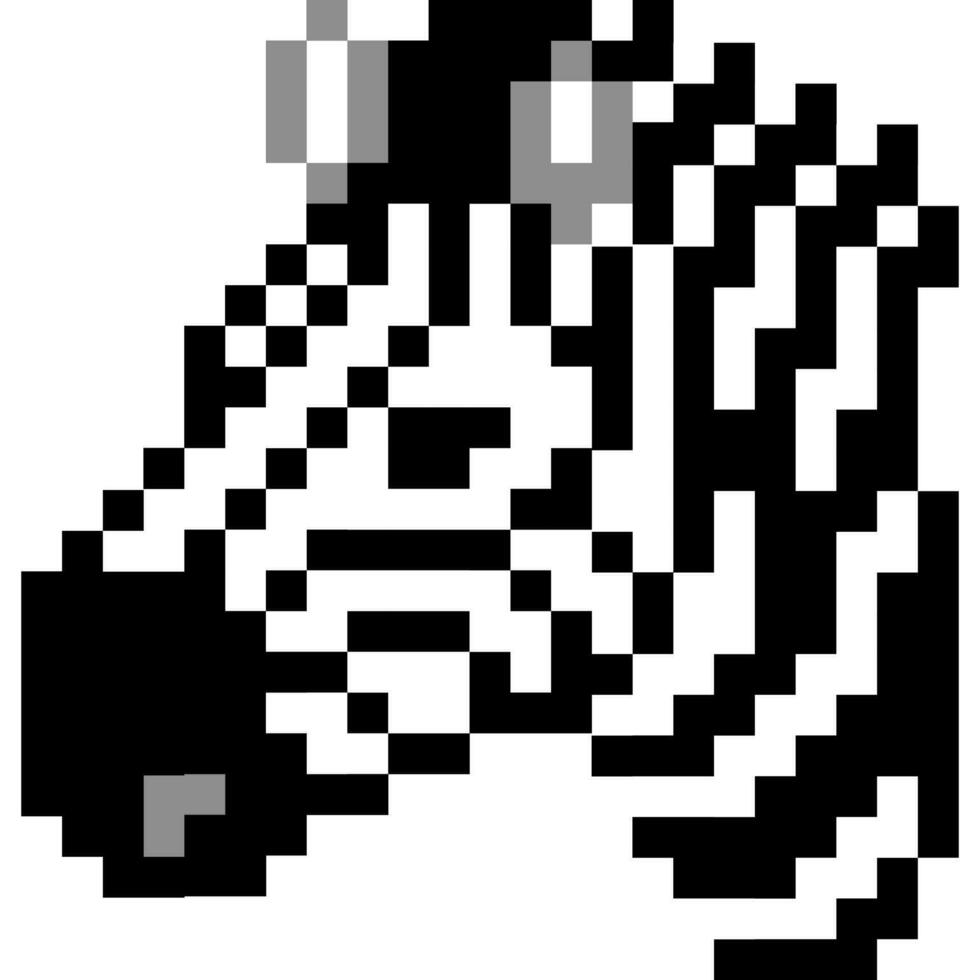 Zebra cartoon icon in pixel style vector